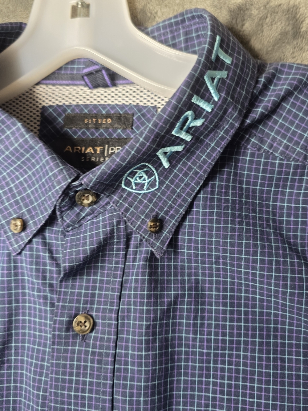 Ariat: Men’s Pro Series Navy Team Sully Fitted Shirt Sz XL - Picture 3 of 9